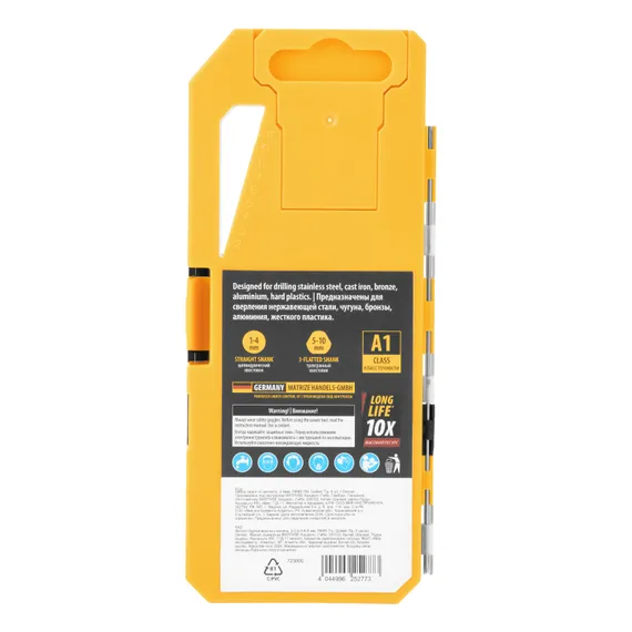 Набор сверл по металлу, 2-8мм, Р6М5-TiN, Golden Tip, 6 шт Denzel