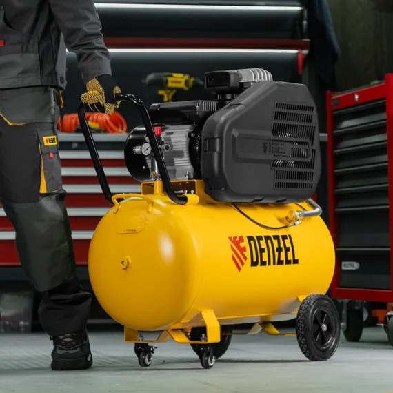 Компрессор воздушный рем. привод BCI 2200/100, 2,2 кВт, 100 литров, 420 л/мин Denzel