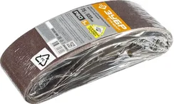 ЗУБР 75х533 мм, P60, лента шлифовальная СТАНДАРТ, для ЛШМ, 5 шт.