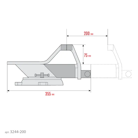 СИБИН 200 мм, Стальные слесарные тиски (3244-200)