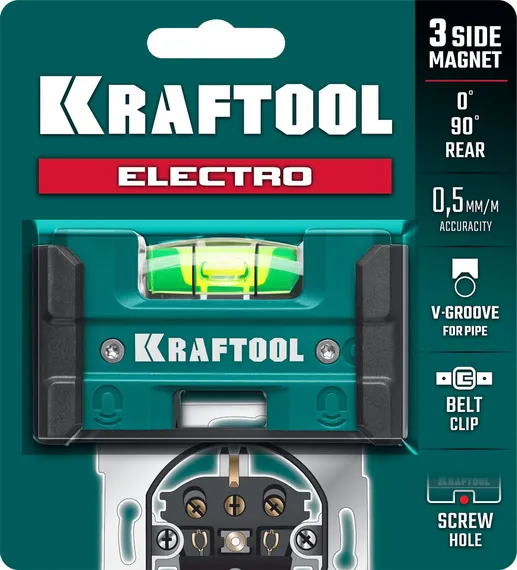 KRAFTOOL Electrо 76 мм, магнитный уровень (34786)