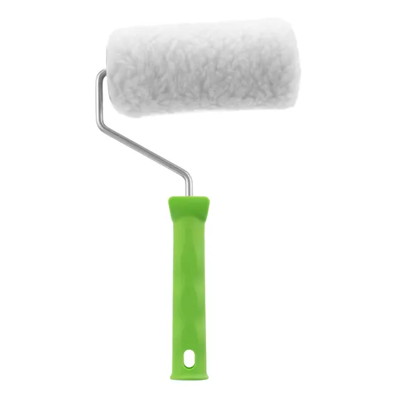 Валик с натуральным мехом, с ручкой, 150 мм, ворс 12 мм, D 48 мм, D ручки 6 мм, Сибртех