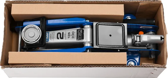 ЗУБР Т-30, 2 т, 135 - 330 мм, подкатной гидравлический домкрат, Профессионал (43053-2)