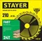 STAYER Fast, 210 x 32/30 мм, 24Т, быстрый рез, пильный диск по дереву (3680-210-32-24)