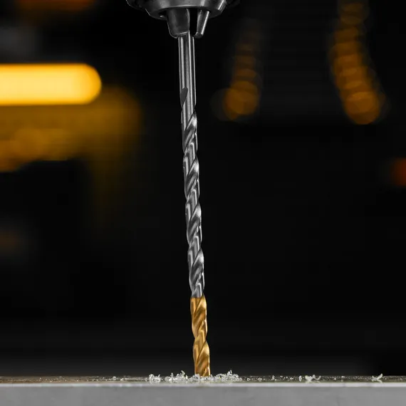 Сверло спиральное по металлу 4,5 х 126 мм, Р6М5, Golden Tip, удлиненное Denzel