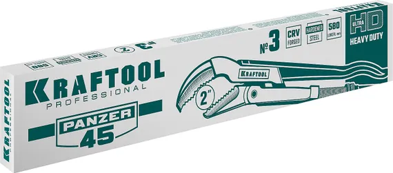 KRAFTOOL PANZER-45, №3, 2″, 580 мм, трубный ключ с изогнутыми губками (2735-20)