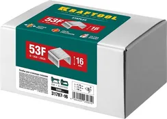 KRAFTOOL скобы тип 53F (D/056), 16 мм, калибр 23GA. 5000 шт (31787-16)