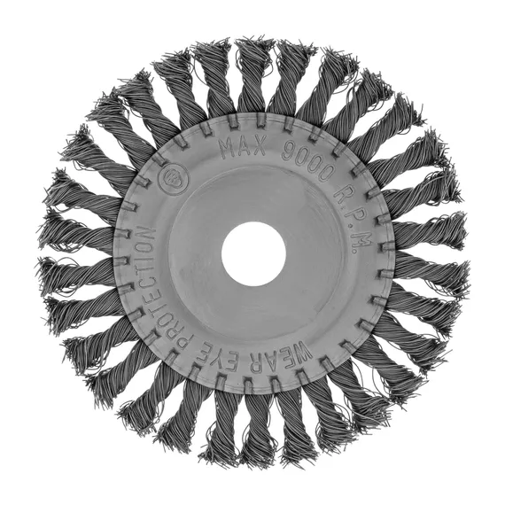 Щетка для УШМ 150 мм, посадка 22.2 мм, плоская, крученая металлическая проволока Сибртех
