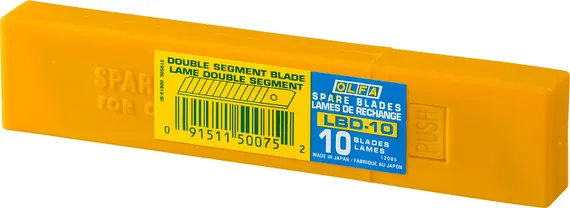 OLFA 18 мм, 10 шт, в пластиковом кейсе, 15 сегментов, сегментированные лезвия (OL-LBD-10)