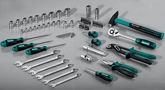 KRAFTOOL EXTREM-66, 66 предм., (1/2″+1/4″), универсальный набор инструмента (27976-H66)