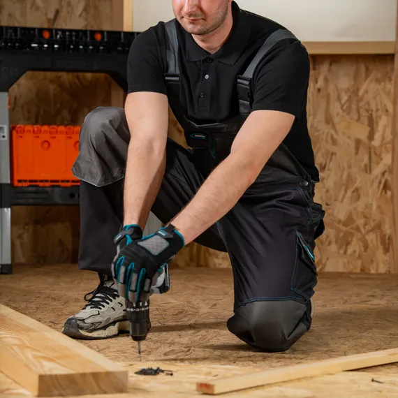 Полукомбинезон профессиональный рабочий, 97% хлопок 3% спандекс, XXL Gross