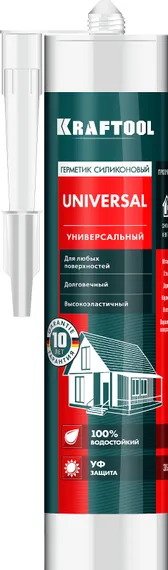 KRAFTOOL UNIVERSAL, 300 мл, прозрачный, универсальный силиконовый герметик (41253-2)