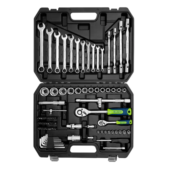 Набор инструментов, 1/2", 1/4", пластиковый кейс 89 предметов Сибртех