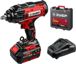 Гайковерт ударный, ЗУБР С1-18, 18 В, 400 Н·м, 1 АКБ (4 А·ч), кейс (ГУЛ-410-41)