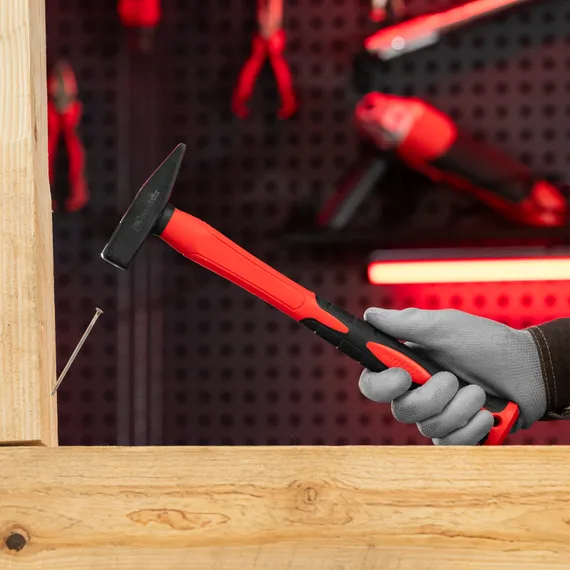 Молоток слесарный optimal, 300 г, фибергласовая обрезиненная рукоятка, квадратный боек Matrix