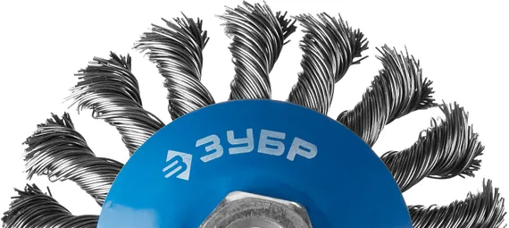 ЗУБР 115 мм, стальная проволока 0.5 мм, коническая щетка-крацовка для УШМ, Профессионал (35269-115)