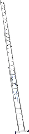 СИБИН 13 ступеней, со стабилизатором, алюминиевая, трехсекционная лестница (38833-13)