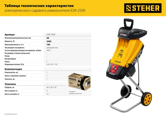 Электрический измельчитель STEHER 2500 Вт (ESR-2500)