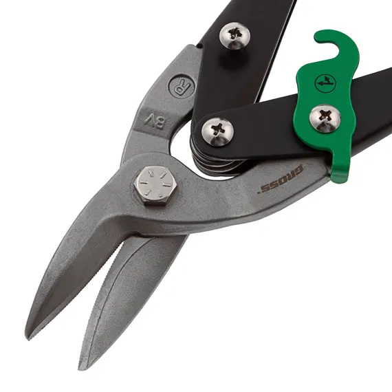 Ножницы по металлу "Piranha", 250 мм, прямой и правый рез, сталь СrMo, двухкомпонентные рукоятки Gross