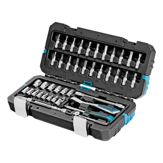 Набор инструментов, 1/4", CrV, 120 зубьев, 42 предмета Gross