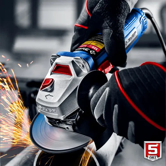 УШМ, (болгарка) электрическая, ЗУБР 1500 Вт, d125 мм, регулировка оборотов, Профессионал (УШМ-П125-1500 ЭПСТ)