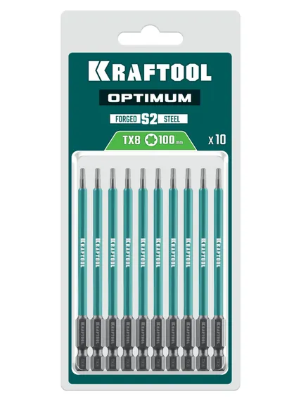 KRAFTOOL OPTIMUM TX 8, 100 мм, 10 шт, биты (26126-8-100-S10)