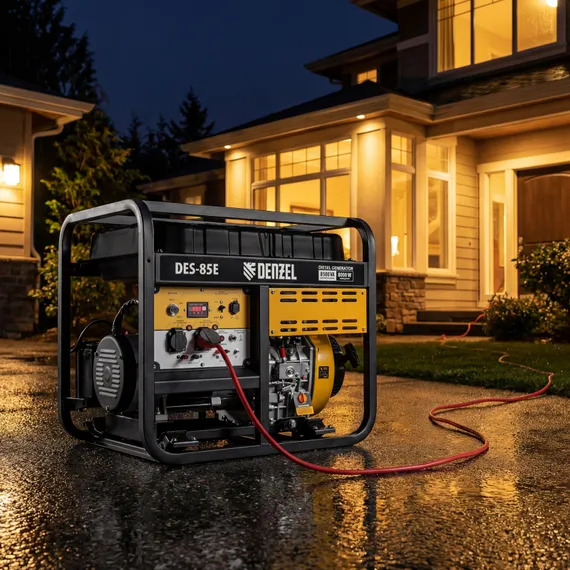 Генератор дизельный DES-85E, 8,5 кВт, 230 В, 16 л, электростартер Denzel