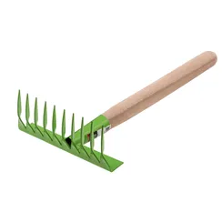 Грабли витые 10 - зубые, 200 х 390 мм, стальные, деревянная рукоятка, Агроном, Сибртех