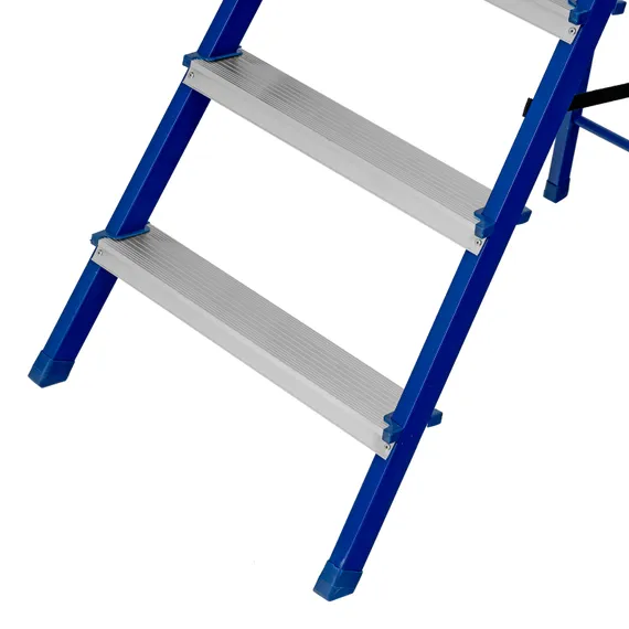 Стремянка, 8 ступеней, стальной профиль, алюминиевые ступени Сибртех