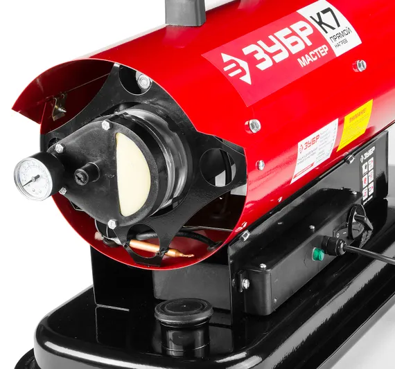 Пушка дизельная тепловая, ЗУБР ДП-К7-15000, 220 В, 15 кВт, 300 м.куб/час, 18.5 л, 1.3 кг/ч, регулятор температуры