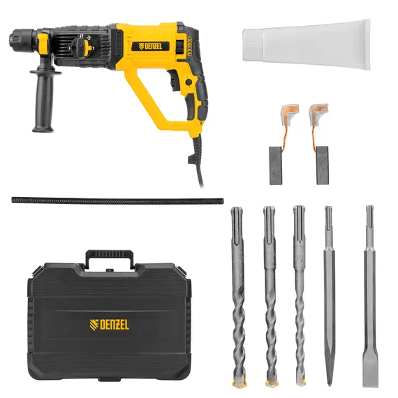 Перфоратор электрический RHB-1050-30, SDS-plus, 1050 Вт, 3,4 Дж, 4 реж. Denzel