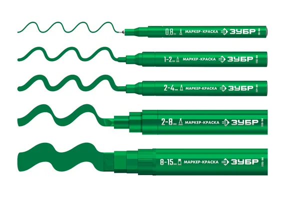 ЗУБР МК-200 зеленый, 1 мм маркер-краска (06326-4)