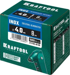 KRAFTOOL Inox, 4.0 x 8 мм, 1000 шт, нержавеющие заклепки (311705-40-08)