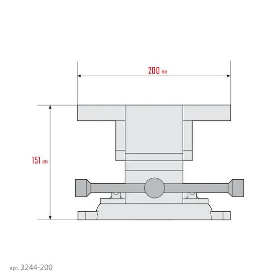 СИБИН 200 мм, Стальные слесарные тиски (3244-200)