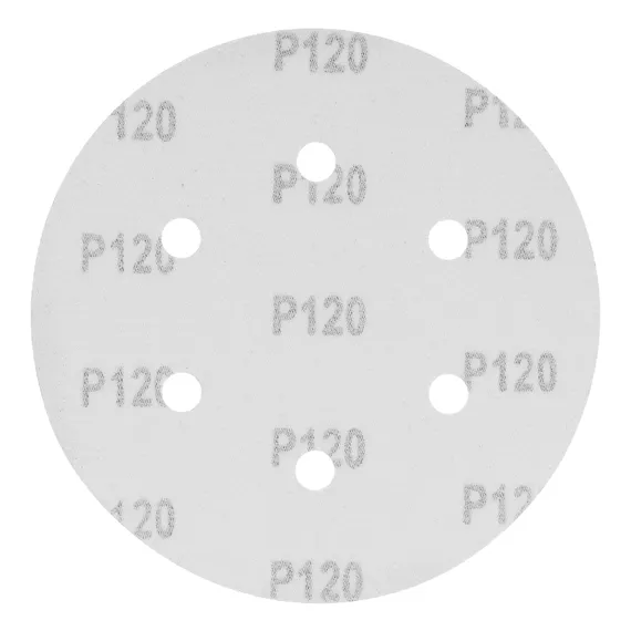 Круг абразивный на ворсовой подложке под "липучку", перфорированный, P 120, 150 мм, 5 шт Matrix