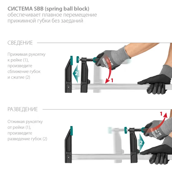 KRAFTOOL MF-1000/120, 120 х 1000 мм, струбцина F (32011-120-1000)