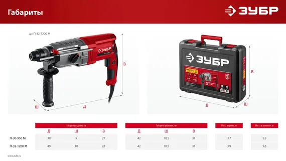 Перфоратор SDS Plus, ЗУБР 32 мм, 1200 Вт, (П-32-1200 М)