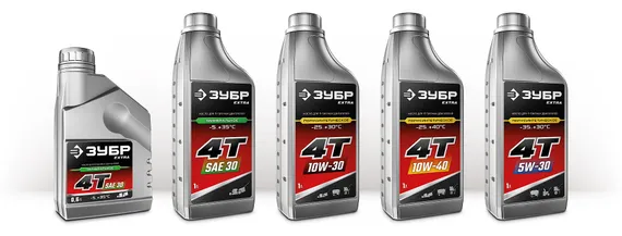 ЗУБР 4Т-10W30, 1 л, полусинтетическое масло для 4-тактных двигателей, EXTRA (70614-1)