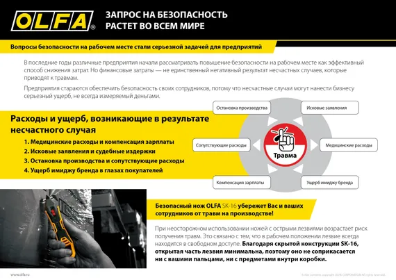 OLFA для вскрытия коробок, безопасный нож (OL-SK-16)