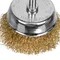 Щетка для дрели, 65 мм, "чашка" со шпилькой, латунированная витая проволока Matrix