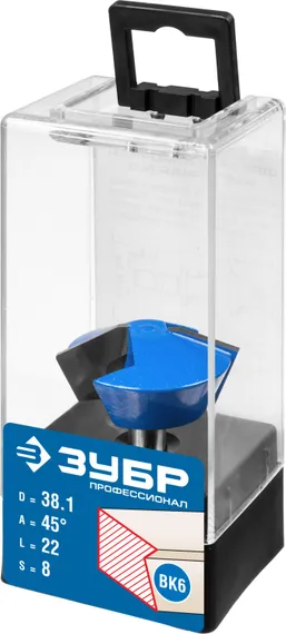 ЗУБР 38.1 x 22 мм, фреза кромочная конусная, Профессионал (28725-38.1-45)