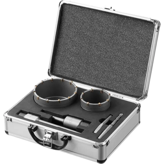 ЗУБР d 68, 100 мм, Alu кейс, набор коронок по бетону с оснасткой, Профессионал (29185-H2-2)