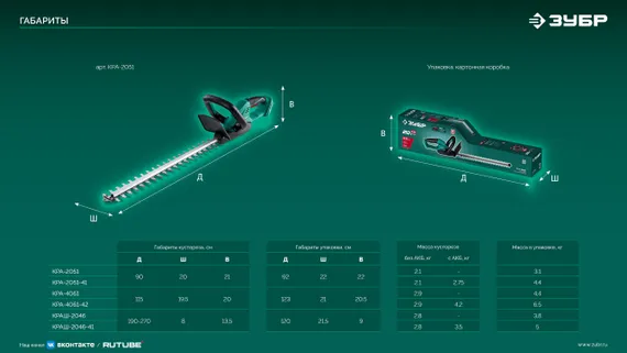 Кусторез аккумуляторный ЗУБР 20 В, 510 мм, 1 АКБ LMS (4 Ач), (КРА-2051-41)