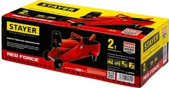 STAYER R-22 RED FORCE, 2 т, 125 - 320 мм, подкатной домкрат для легковых а/м, Professional (43152-2)