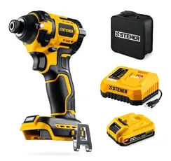Бесщеточный ударный винтоверт, STEHER 20 В, 180 Н·м, 1 АКБ LMS (2 А·ч), сумка (CSB-180-21)