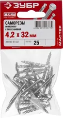 ЗУБР ПШМ, 32 х 4.2 мм, цинк, 25 шт, саморез с пресс-шайбой (300196-42-032)