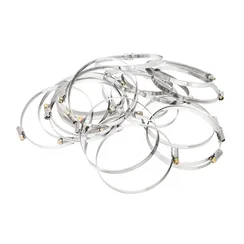 Хомуты нержавеющая сталь, Стандартное болтовое крепление 100-120 мм, 25 штук в упаковке, ширина 9 мм Сибртех