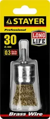 STAYER 30 мм, витая стальная латунированная проволока 0.3 мм, щетка кистевая для дрели (35113-30)