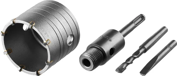 ЗУБР 65 мм, SDS - plus, 8Т, коронка по бетону с державкой, Профессионал (2918-65)