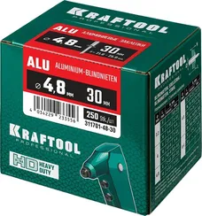 KRAFTOOL Alu (Al5052), 4.8 x 30 мм, 250 шт, алюминиевые заклепки (311701-48-30)